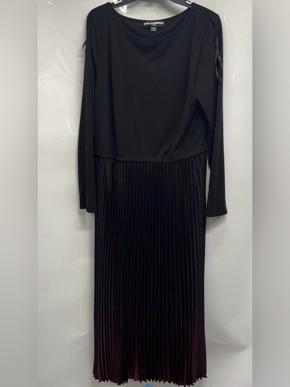 Ann Taylor Black Pleated Maxi Dress Size Medium Like New